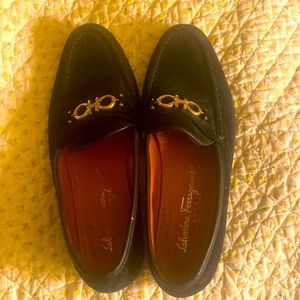 Salvatore Ferragamo Navy Blue Suede Loafer